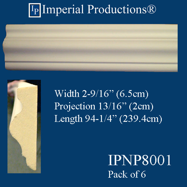 IPNP8001-POL-PK6 Casing Width 2-9/16", Projection 13/16" Length 94-1/4 Inches, Pack of 6