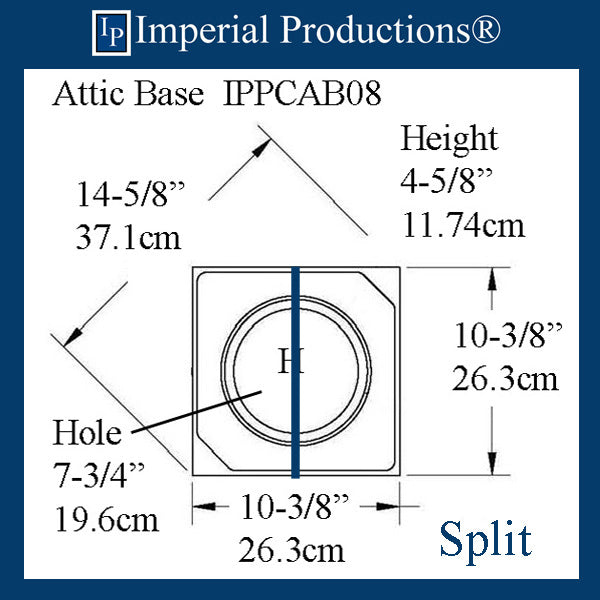 IPPCAB08-FRP-SPLIT-PK2 Attic Base Hole 7-3/4" FRP-PolyComp Split pack of 2