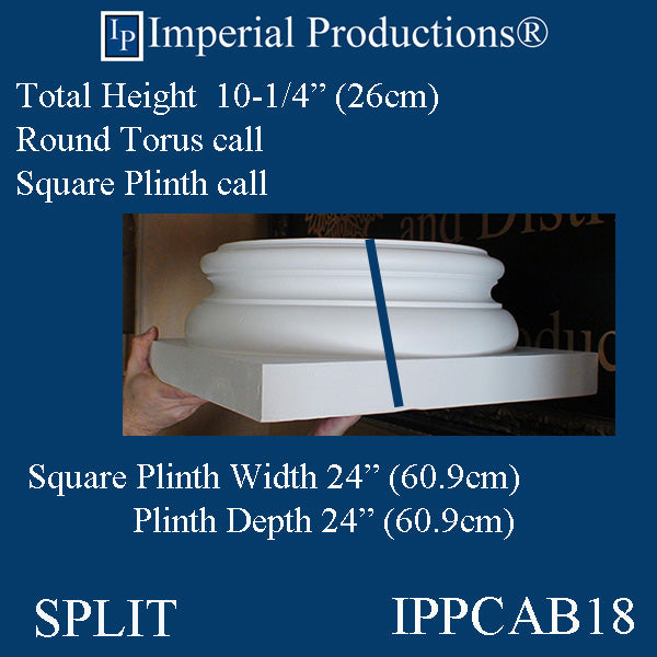 IPPCAB18-FRP-SPLIT-PK2 Attic Split Base Hole 18" FRP-PolyComp pack of 2