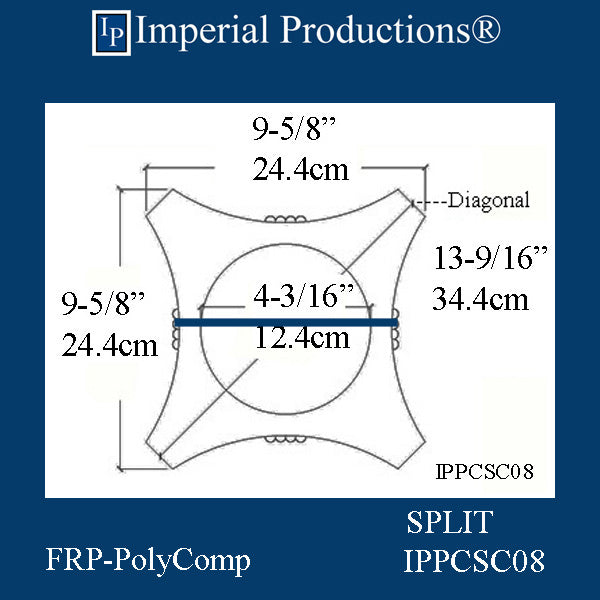 IPPCSC08-FRP-SPLIT-PK2 Scamozzi Cap FRP-PolyComp SPLIT Bottom Ring 6-1/2" Pack 2