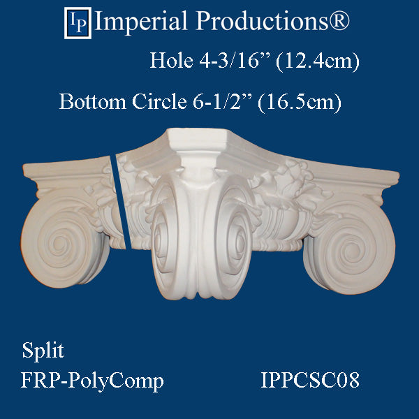IPPCSC08-FRP-SPLIT-PK2 Scamozzi Cap FRP-PolyComp SPLIT Bottom Ring 6-1/2" Pack 2