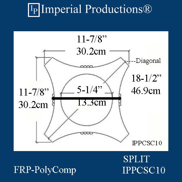 IPPCSC10-FRP-SPLIT-PK2 Scamozzi Split Capital FRP-PolyComp Load Ring 8-3/4" Pack of 2