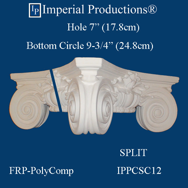 IPPCSC12-FRP-SPLIT-PK2 Scamozzi Split Capital FRP-PolyComp Load Ring 9-3/4" Pack of 2