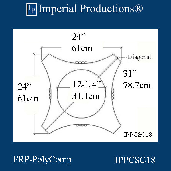 IPPCSC18-FRP-PK2 Scamozzi Capital FRP-PolyComp Load Ring 15-1/2" Pack of 2