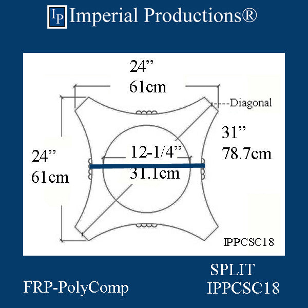 IPPCSC18-FRP-SPLIT-PK2 Scamozzi Split Capital FRP-PolyComp Load Ring 15-1/2" Pack of 2