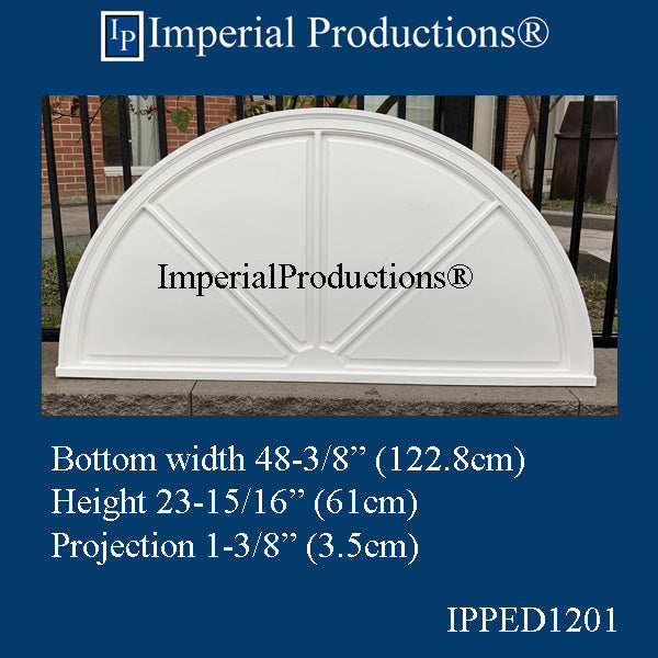 IPPED1201-POL Sunburst-Spoke Pediment 48-3/8" wide x 24 high ArchPolymer