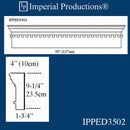 IPPED3502-POL Square Pediment 50" wide x 9-1/4" high with dentil