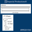IPPED3520-POL Square Pediment 66" wide x 9-1/4" high