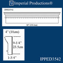 IPPED3542-POL Square Pediment 86" wide x 9-1/4" high with dentil