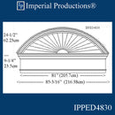 IPPED4830-POL Sunburst Pediment with Header with 85-3/16" wide x 33-3/4" high