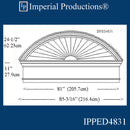 IPPED4831-POL Sunburst Pediment with Header with 85-3/16" wide x 35-1/2" high
