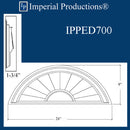 IPPED700-POL Sunburst Pediment 24" wide x 9" high