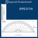 IPPED708-POL Sunburst Pediment 36" wide x 12" high