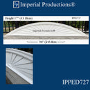IPPED727-POL Sunburst Pediment 96" wide x 17" high