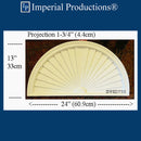 IPPED750-POL Sunburst Pediment 24" wide x 13" high