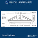 IPPED907-POL Acorn Pediment Bottom 85", 2 Weeks Production