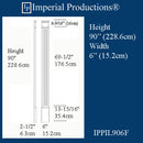 IPPIL906F-POL Fluted Pilaster 90" x 6" wide, ArchPolymer, Price / Pair, 2 weeks production