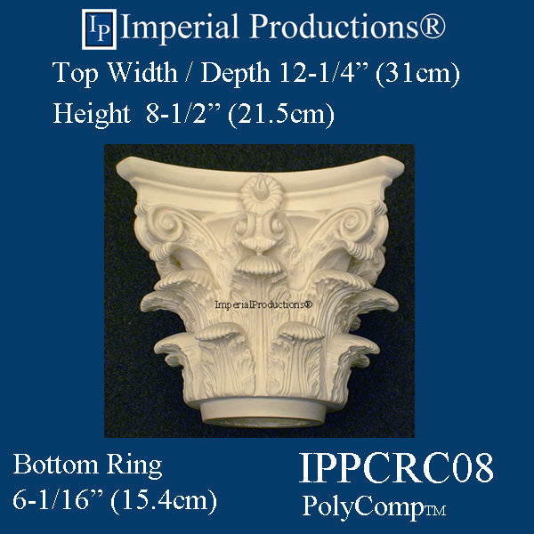 IPPCRC08-PCOMP-PK2 Roman Corinthian Capital PolyComp Ring 6-1/6" Pack of 2