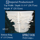 IPRC008-PCOMP-SPLIT-PK2 Roman Corinthian SPLIT Capital Ring 6" PolyComp Pack of 2
