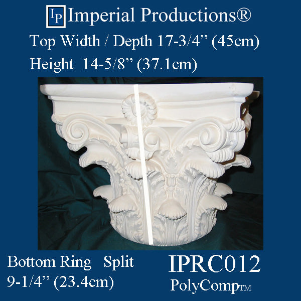 IPRC012-PCOMP-SPLIT-PK2 Roman Corinthian Capital PolyComp Ring 9-1/4" Pack of 2