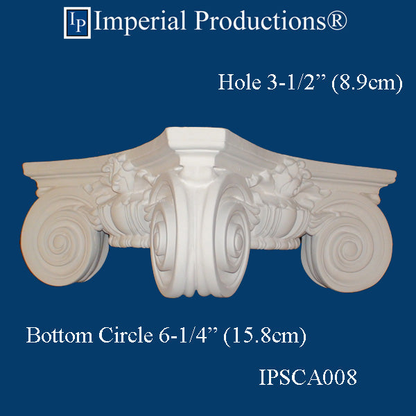 IPSCA008-FRP-PolyComp Scamozzi Capital Hole 3-1/2", Custom Quoted