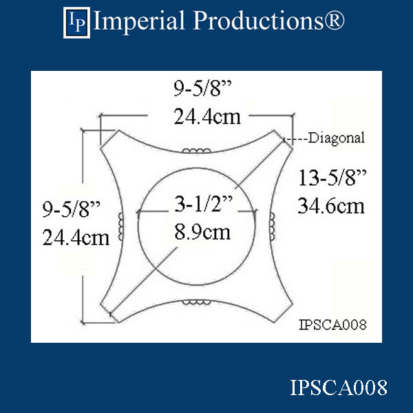 IPSCA008-PCOMP-PK2 Scamozzi Capital Bottom Circle 6-1/4" Sold Pack 2