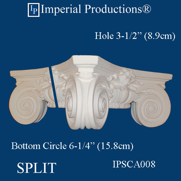 IPSCA008-PCOMP-SPLIT-PK2 Scamozzi Split Capital Bottom Circle 6-1/4" Pack 2