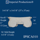 IPSCA010-PCOMP-PK2 Scamozzi Capital Bottom Ring 8-7/8" Pack of 2 - Custom Order