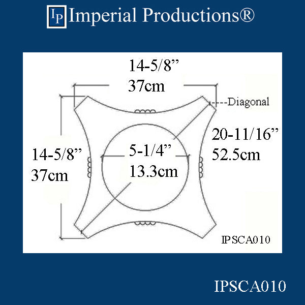 IPSCA010-PCOMP-PK2 Scamozzi Capital Bottom Ring 8-7/8" Pack of 2