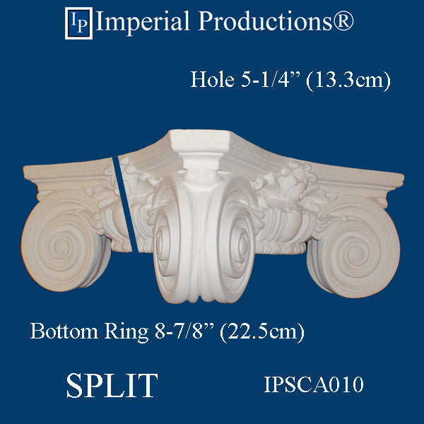 IPSCA010-PCOMP-SPLIT-PK2 Scamozzi Split Capital Bottom Ring 8-7/8" Pack of 2