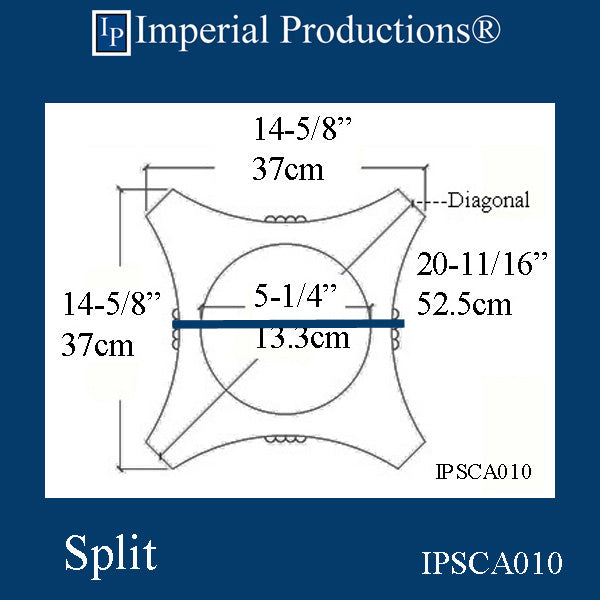 IPSCA010-POL-SPLIT-PK2 Scamozzi Split Capital Bottom Ring 8-7/8" Pack of 2