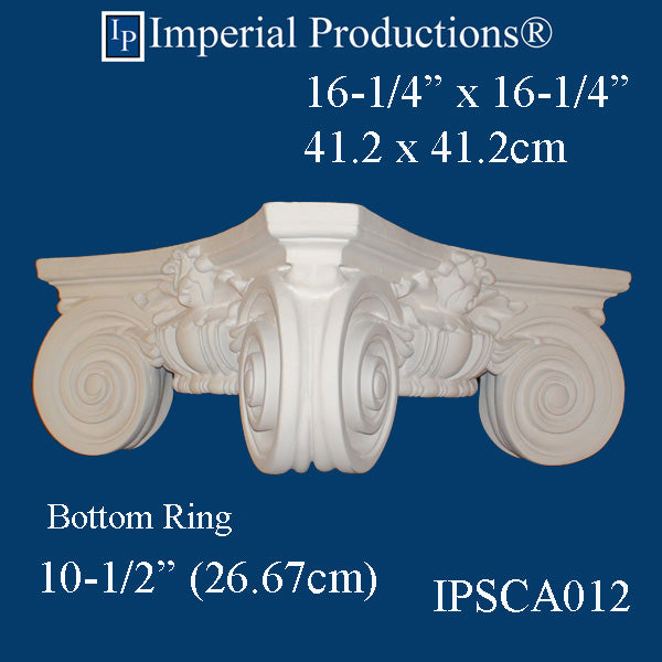IPSCA012-FRP-PolyComp Scamozzi Capital Inside Hole 5-3/8", Custom Quoted