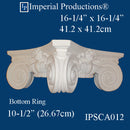 IPSCA012-PCOMP-PK2 Scamozzi Capital Bottom Ring 10-1/2" Pack of 2 - Custom Order