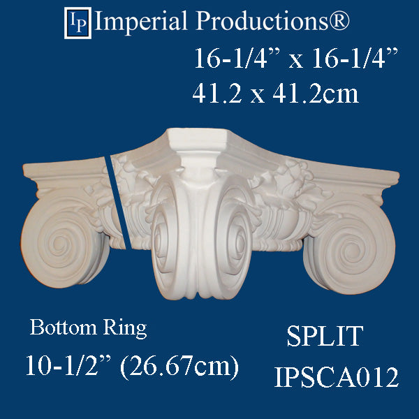 IPSCA012-PCOMP-SPLIT-PK2 Scamozzi Split Capital Bottom Ring 10-1/2" Pack of 2