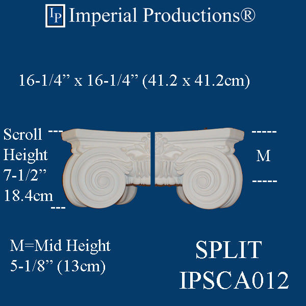 IPSCA012-PCOMP-SPLIT-PK2 Scamozzi Split Capital Bottom Ring 10-1/2" Pack of 2