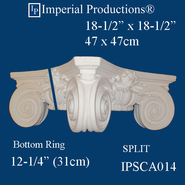 IPSCA014-PCOMP-SPLIT-PK2 Scamozzi Split Capital Bottom Ring 12-1/4" Pack of 2