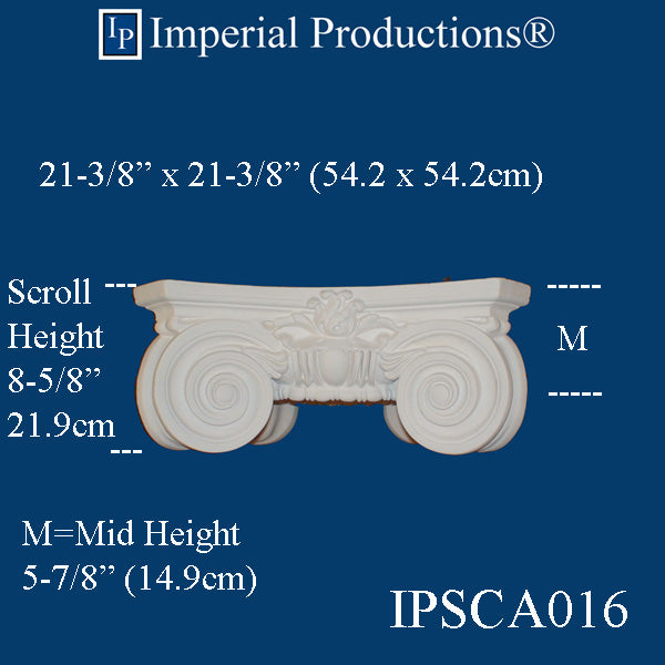 IPSCA016-FRP-PolyComp Scamozzi Capital Inside Hole 9-1/4" Custom Quoted