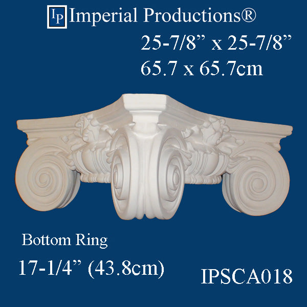 IPSCA018-PCOMP-PK2 Scamozzi Capital Bottom Ring 17-1/4" Pack of 2 - Custom Order