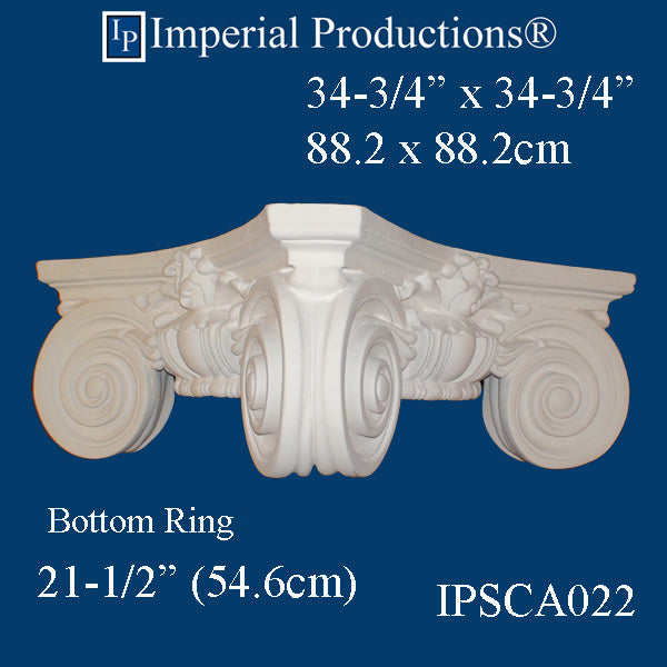 IPSCA022-PCOMP-PK2 Scamozzi Capital Bottom Ring 21-1/2" Pack of 2