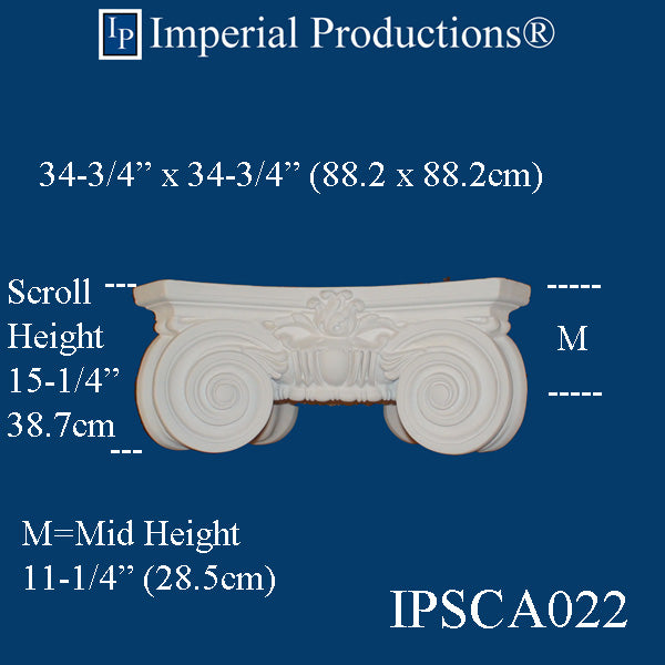IPSCA022-FRP-PolyComp Scamozzi Capital Hole 17-5/8"  Custom Quoted