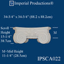 IPSCA022-PCOMP-PK2 Scamozzi Capital Bottom Ring 21-1/2" Pack of 2 - Custom Order