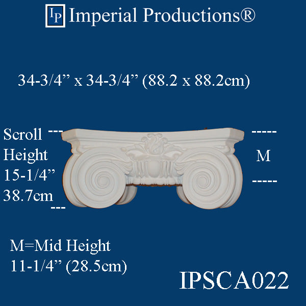 IPSCA022-PCOMP-PK2 Scamozzi Capital Bottom Ring 21-1/2" Pack of 2
