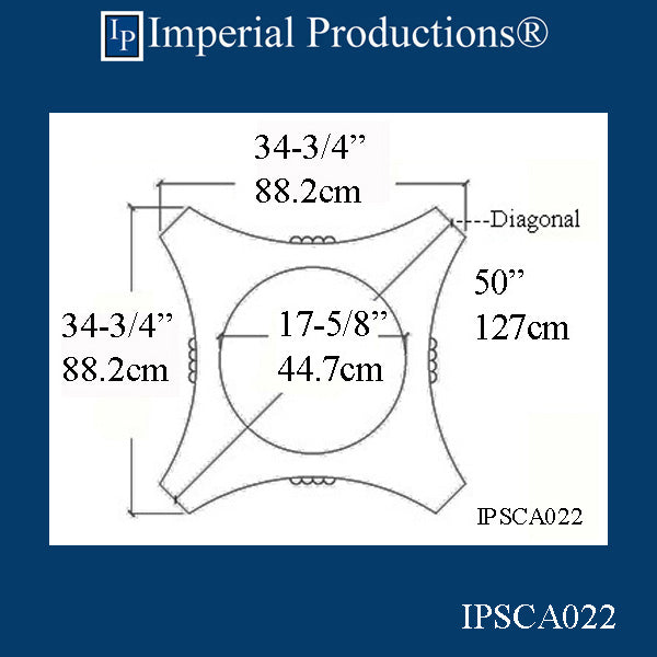 IPSCA022-FRP-PolyComp Scamozzi Capital Hole 17-5/8"  Custom Quoted