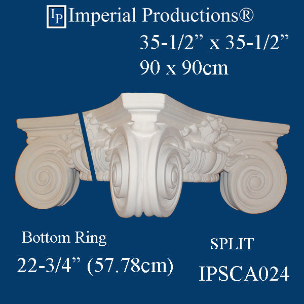 IPSCA024-PCOMP-SPLIT-PK2 Scamozzi Split Capital Bottom Ring 22-3/4" Pack of 2 - Custom Order