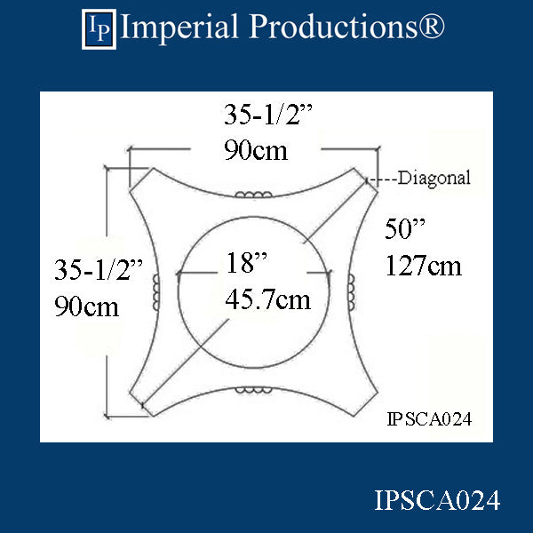 IPSCA024-PCOMP-PK2 Scamozzi Capital Bottom Ring 22-3/4" Pack of 2 - Custom Order
