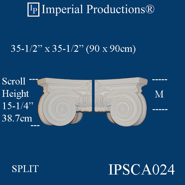 IPSCA024-PCOMP-SPLIT-PK2 Scamozzi Split Capital Bottom Ring 22-3/4" Pack of 2 - Custom Order