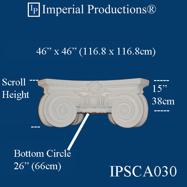 IPSCA030-FG Scamozzi Fiberglass Capital 19-3/4" Custom Quoted