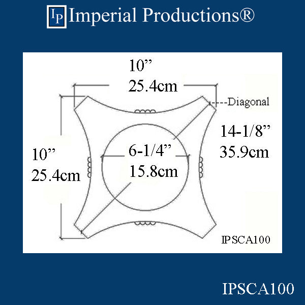 IPSCA100-POL-PK2 Scamozzi Capital Inside Hole 6-1/4" Pack of 2