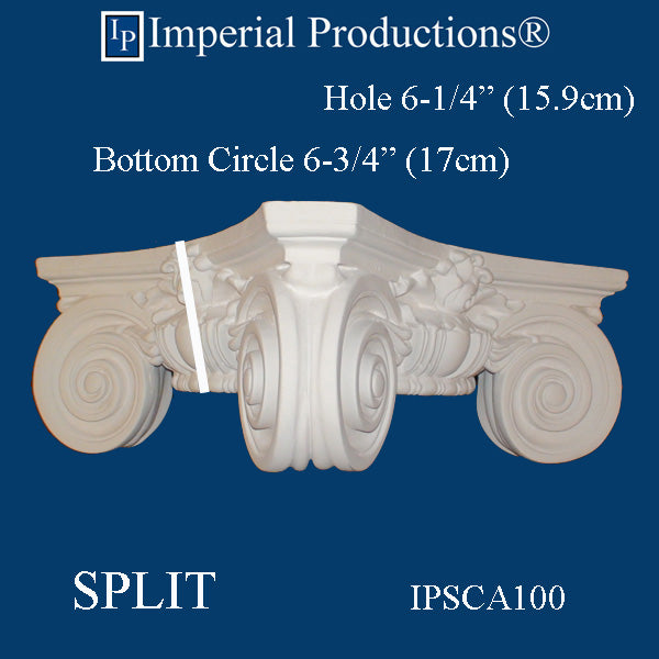 IPSCA100-POL-SPLIT-PK2 Scamozzi Capital Inside Hole 6-1/4" Split Pack of 2