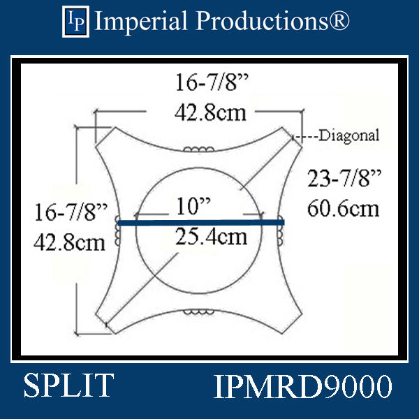 IPMRD9000-POL-SPLIT-PK2 Scamozzi Split Capital Inside Hole 10", pack of 2